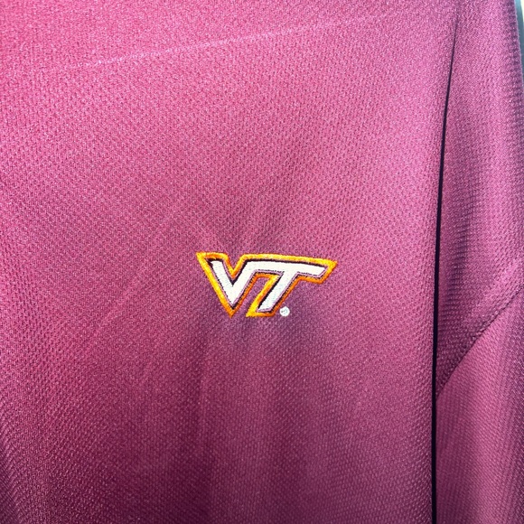 VIRGINIA TECH HOKIE J. AMERICA ATHLETIC MEN’S GOLF POLO SHIRT SIZE XL MAROON - Picture 2 of 4